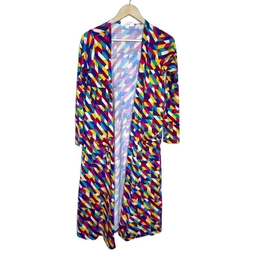 𝅺LULAROE Sarah long cardigan multi color with pockets